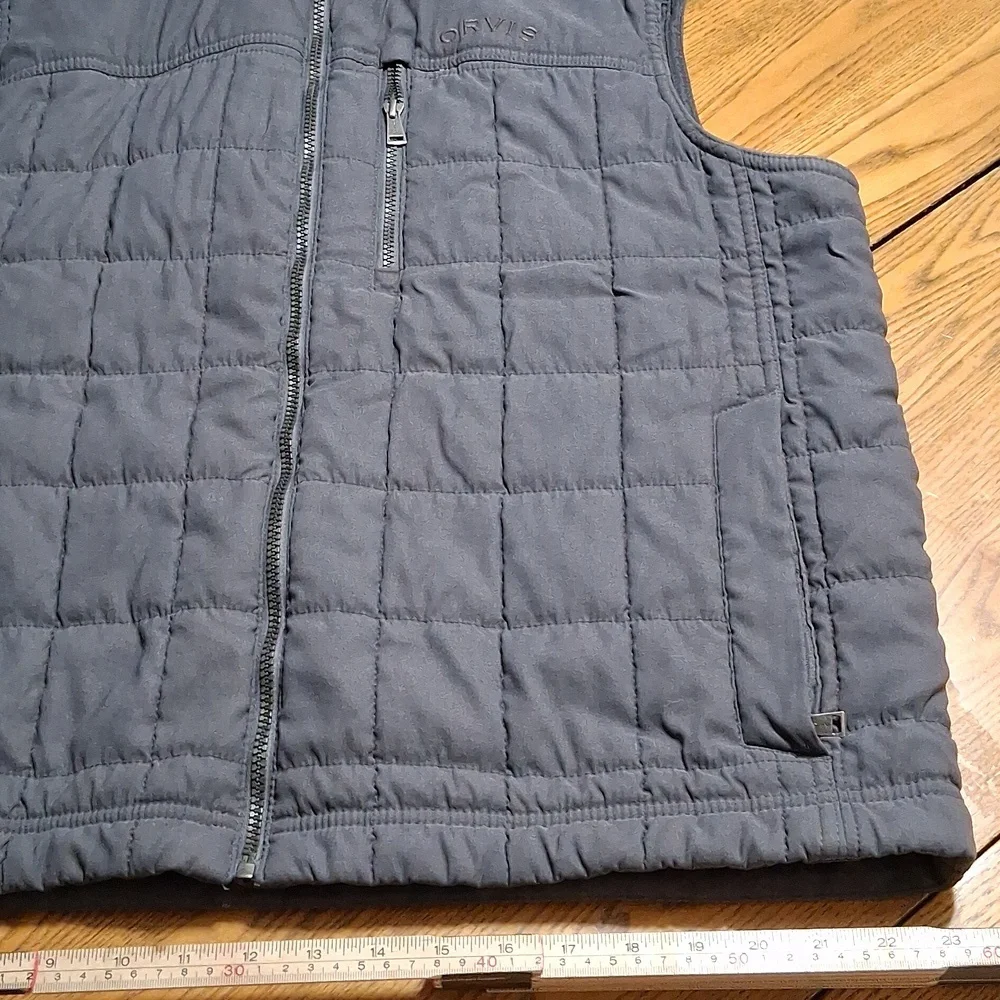 ORVIS VEST Mens LARGE GRAY GREY Casual Outdoors Work Preowned Used Full Zip - Picture 2 of 5